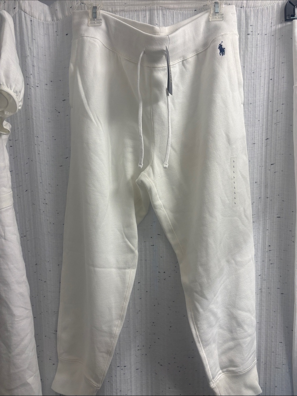Ralph Lauren White Cotton Drawstring Joggers NWT